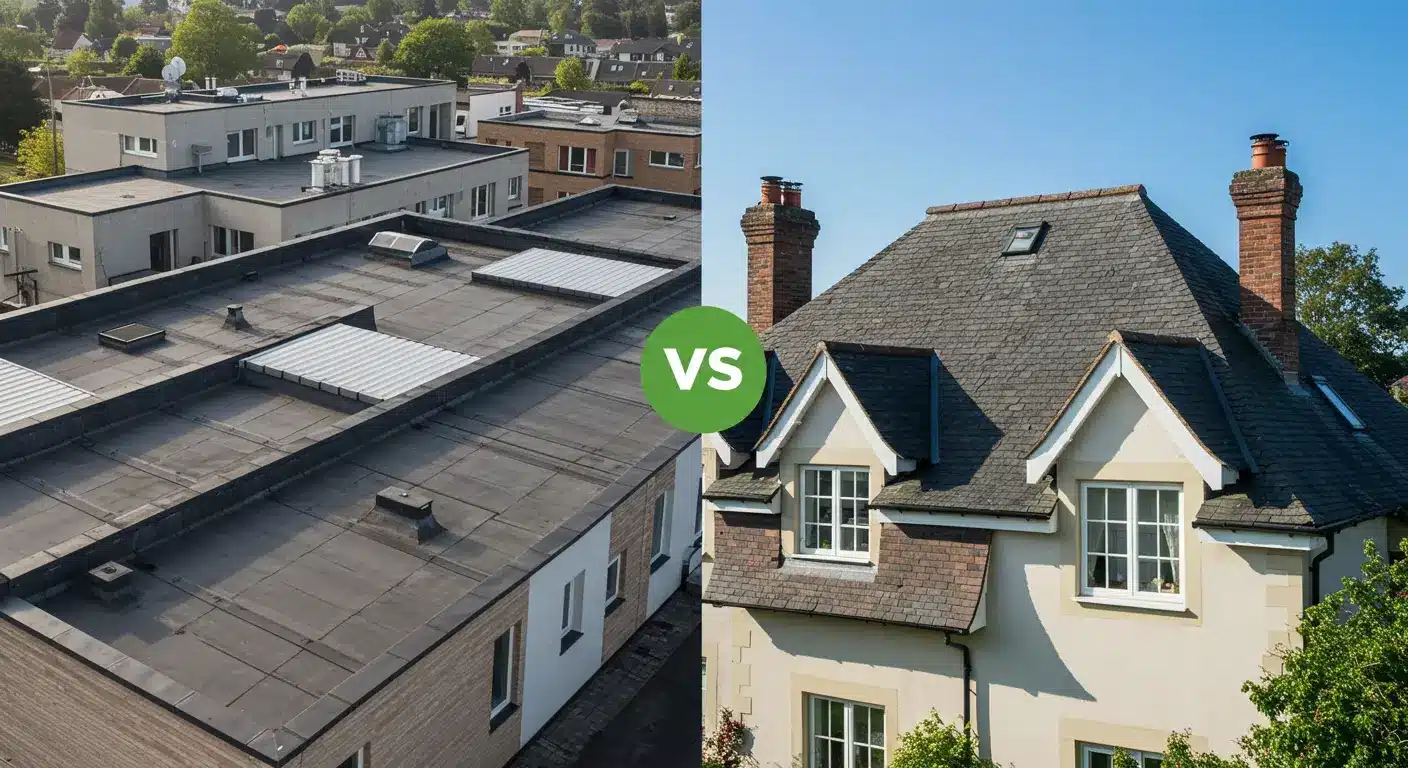 flat roof vs pitched roof