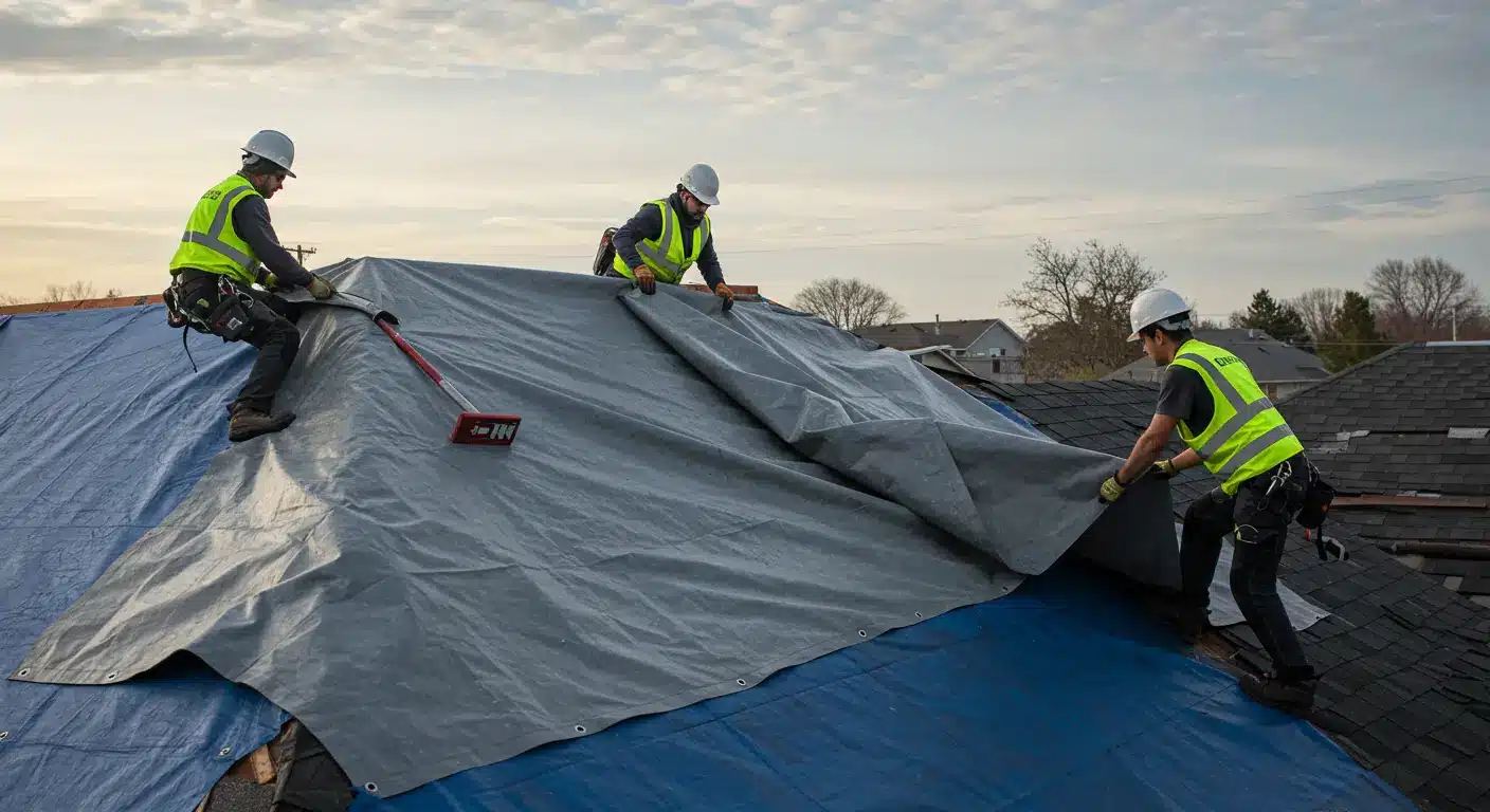 how to tarp a roof